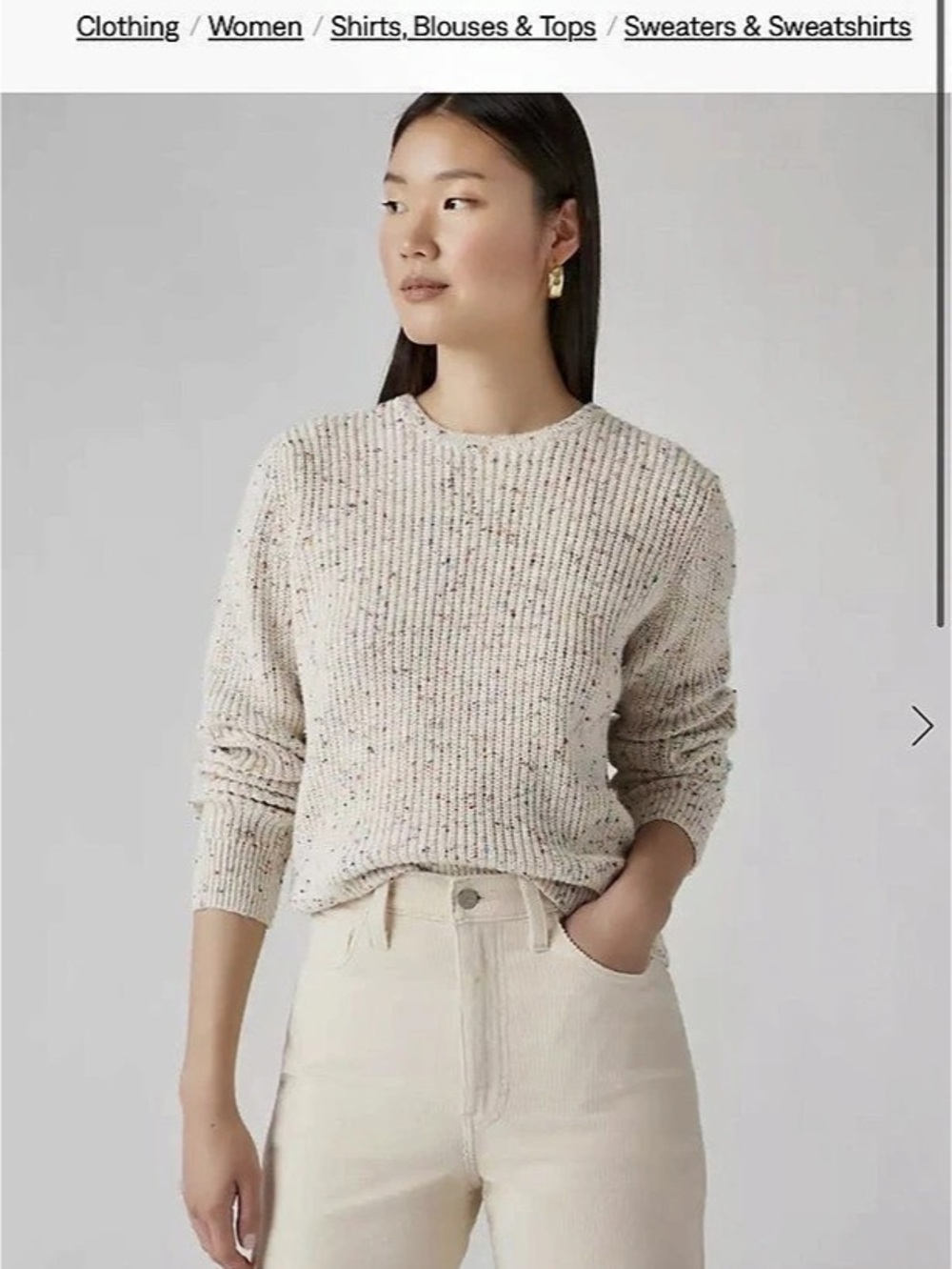 Levi's Snowflake Pullover Sweater Cream & Multicolor XL